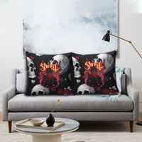 Ghost Valentine Pillow Cover with Rockets Skull Heart Pattern