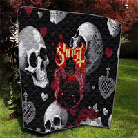 Ghost Valentine Quilt with Rockets Skull Heart Pattern