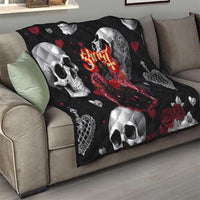 Ghost Valentine Quilt with Rockets Skull Heart Pattern