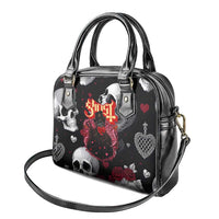 Ghost Valentine Shoulder Handbag with Rockets Skull Heart Pattern