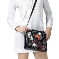 Ghost Valentine Shoulder Handbag with Rockets Skull Heart Pattern