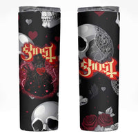 Ghost Valentine Skinny Tumbler with Rockets Skull Heart Pattern