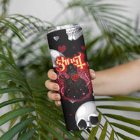 Ghost Valentine Skinny Tumbler with Rockets Skull Heart Pattern