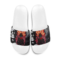 Ghost Valentine Slide Sandals with Rockets Skull Heart Pattern