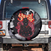 Ghost Valentine Spare Tire Cover with Rockets Skull Heart Pattern