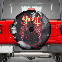 Ghost Valentine Spare Tire Cover with Rockets Skull Heart Pattern