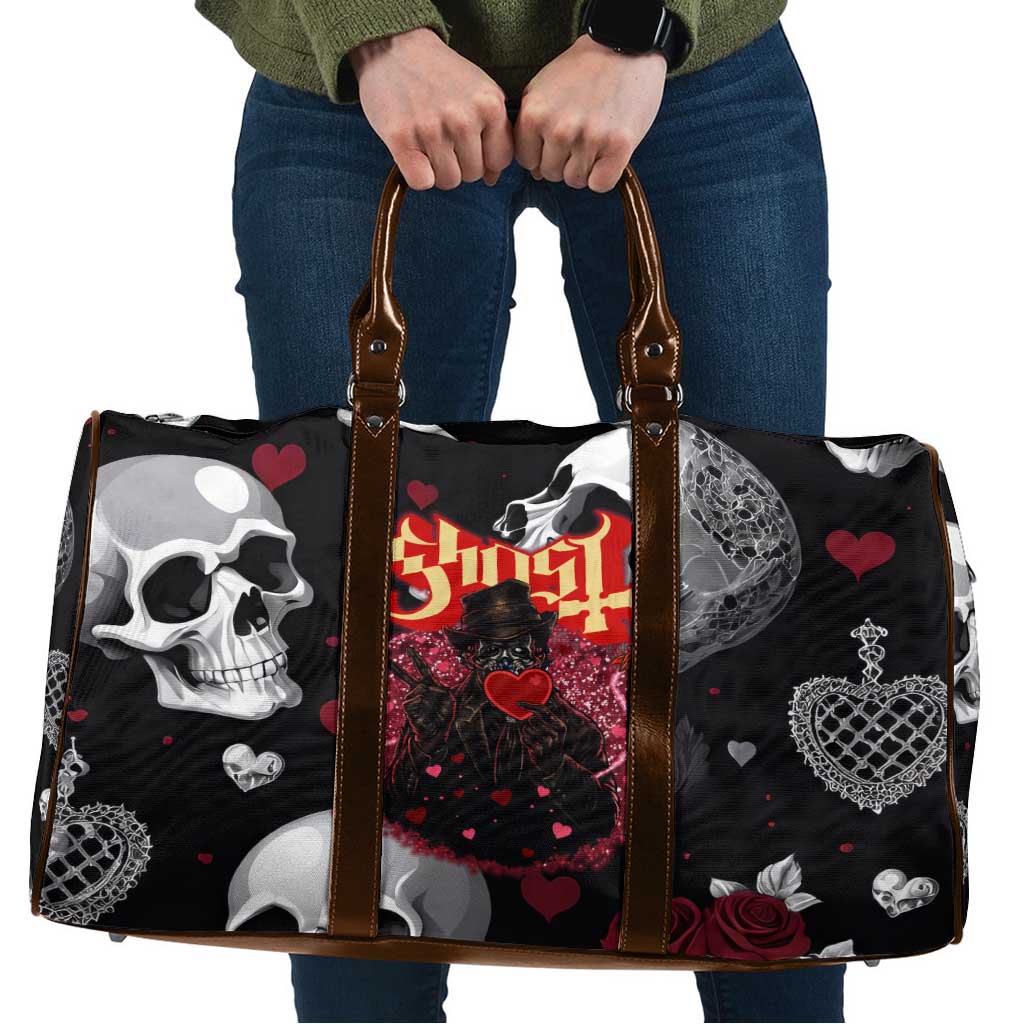 Ghost Valentine Travel Bag with Rockets Skull Heart Pattern