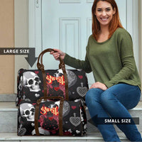 Ghost Valentine Travel Bag with Rockets Skull Heart Pattern