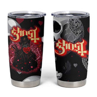 Ghost Valentine Tumbler Cup with Rockets Skull Heart Pattern