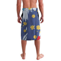 Dude I Said Friendly Graphic Lavalava with Gold Paint Splatter and Retro Stripes