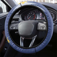 Dude I Said Friendly Graphic Steering Wheel Cover with Gold Paint Splatter and Retro Stripes