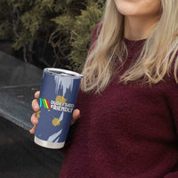Dude I Said Friendly Graphic Tumbler Cup with Gold Paint Splatter and Retro Stripes
