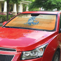 First Of All Raccoon Humor Auto Sun Shade with Vintage Orange Stripes