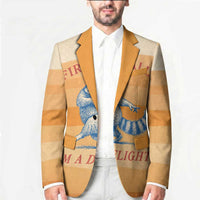 First Of All Raccoon Humor Blazer with Vintage Orange Stripes