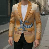First Of All Raccoon Humor Blazer with Vintage Orange Stripes