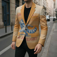 First Of All Raccoon Humor Blazer with Vintage Orange Stripes