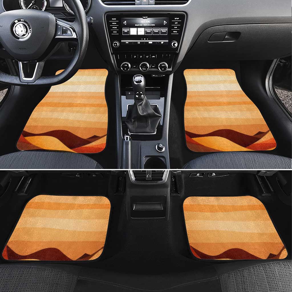 First Of All Raccoon Humor Car Mats with Vintage Orange Stripes