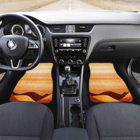 First Of All Raccoon Humor Car Mats with Vintage Orange Stripes