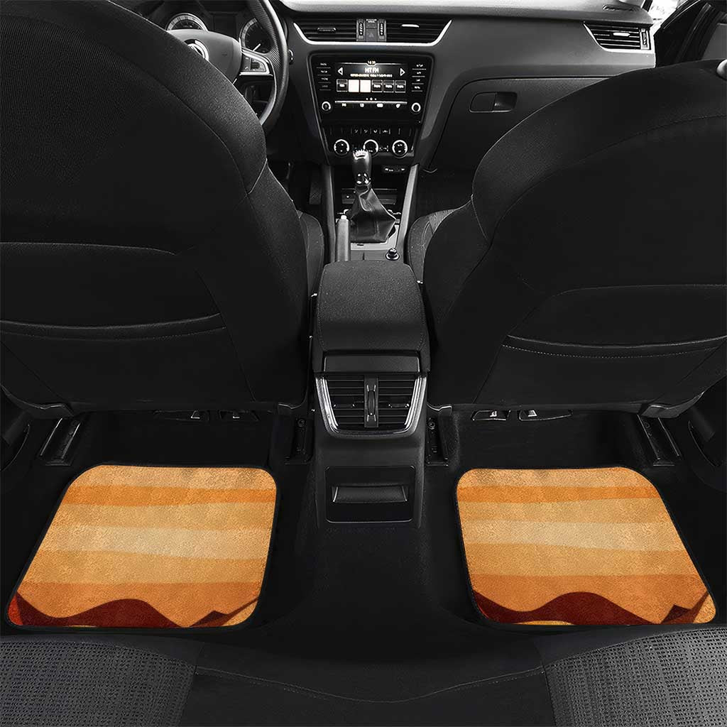 First Of All Raccoon Humor Car Mats with Vintage Orange Stripes