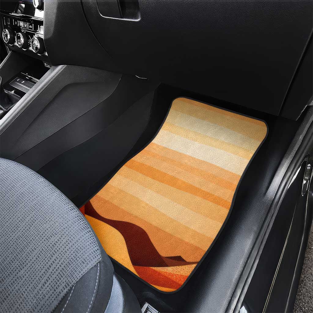 First Of All Raccoon Humor Car Mats with Vintage Orange Stripes