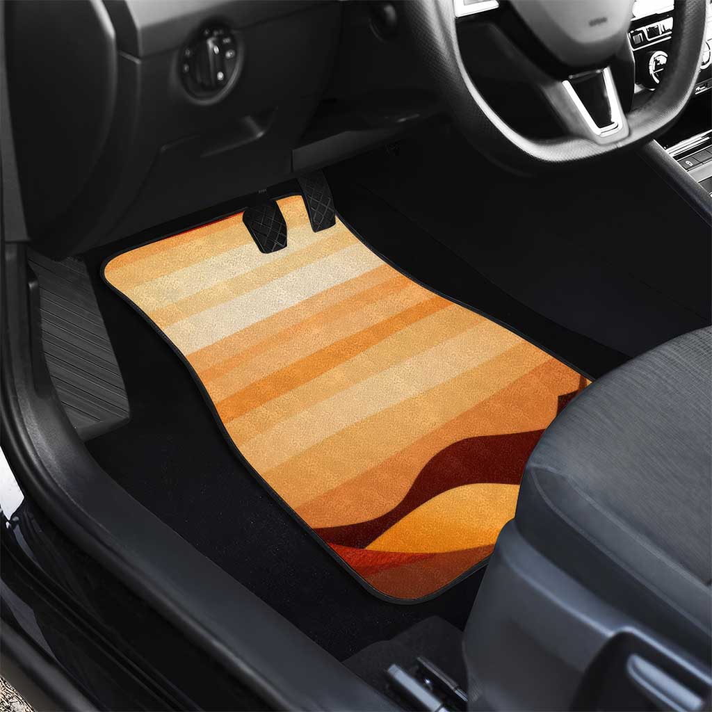 First Of All Raccoon Humor Car Mats with Vintage Orange Stripes