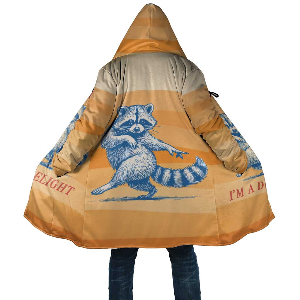 First Of All Raccoon Humor Cloak with Vintage Orange Stripes