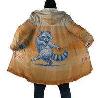 First Of All Raccoon Humor Cloak with Vintage Orange Stripes