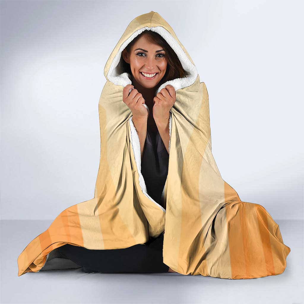 First Of All Raccoon Humor Hooded Blanket with Vintage Orange Stripes