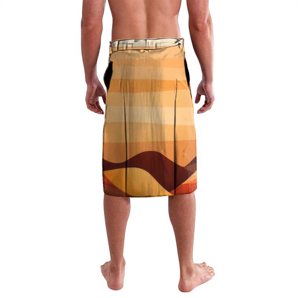 First Of All Raccoon Humor Lavalava with Vintage Orange Stripes