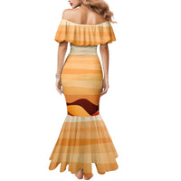 First Of All Raccoon Humor Mermaid Dress with Vintage Orange Stripes