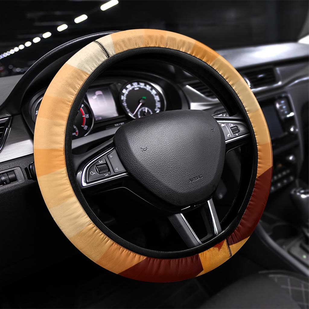 First Of All Raccoon Humor Steering Wheel Cover with Vintage Orange Stripes