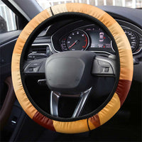 First Of All Raccoon Humor Steering Wheel Cover with Vintage Orange Stripes