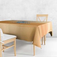 First Of All Raccoon Humor Tablecloth with Vintage Orange Stripes