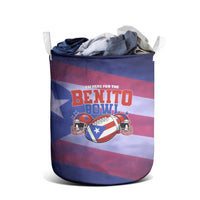 Benito Bowl Fan Gear Laundry Basket with Puerto Rican Flag Football Graphic