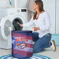 Benito Bowl Fan Gear Laundry Basket with Puerto Rican Flag Football Graphic
