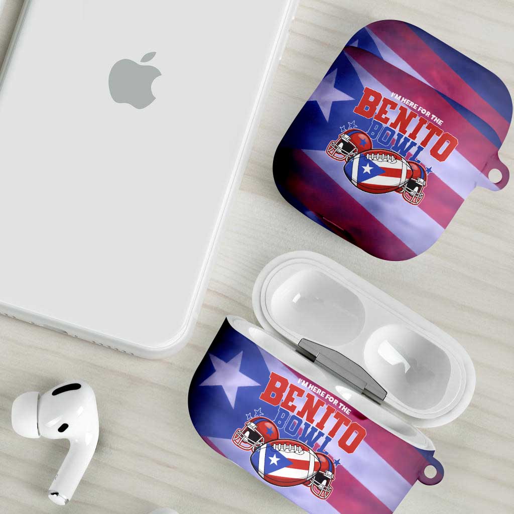 Benito Bowl Fan Gear AirPods Case with Puerto Rican Flag Football Graphic