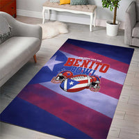 Benito Bowl Fan Gear Area Rug with Puerto Rican Flag Football Graphic