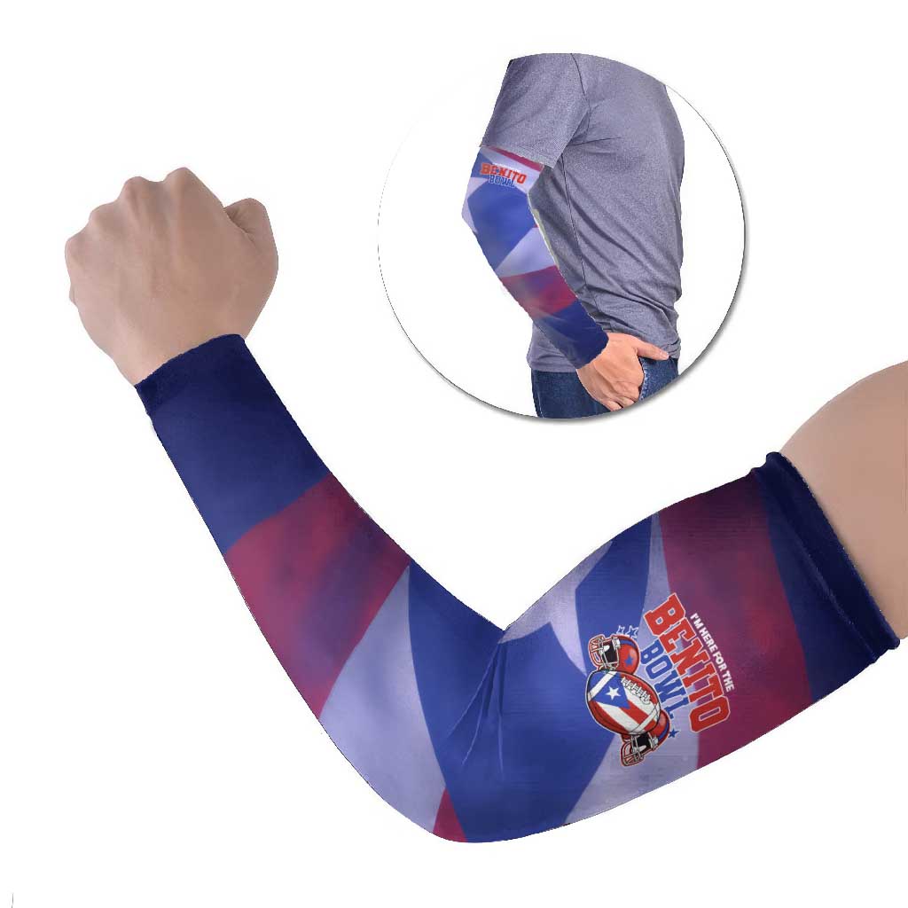 Benito Bowl Fan Gear Arm Sleeves with Puerto Rican Flag Football Graphic