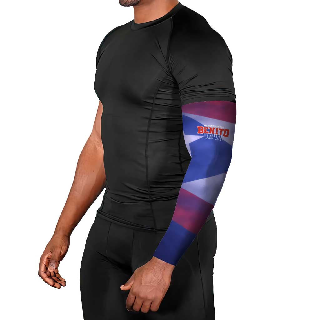 Benito Bowl Fan Gear Arm Sleeves with Puerto Rican Flag Football Graphic