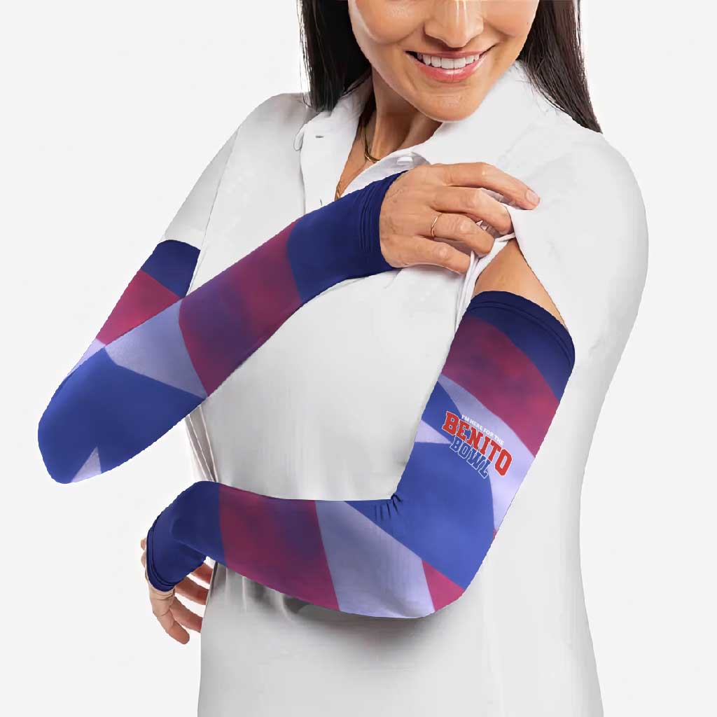 Benito Bowl Fan Gear Arm Sleeves with Puerto Rican Flag Football Graphic