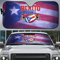 Benito Bowl Fan Gear Auto Sun Shade with Puerto Rican Flag Football Graphic