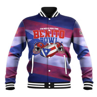 Benito Bowl Fan Gear Baseball Jacket with Puerto Rican Flag Football Graphic