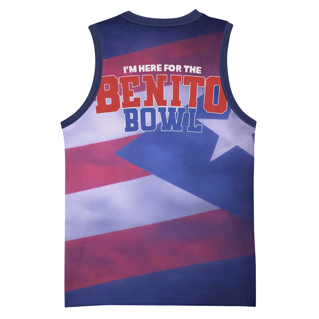 Benito Bowl Fan Gear Basketball Jersey with Puerto Rican Flag Football Graphic