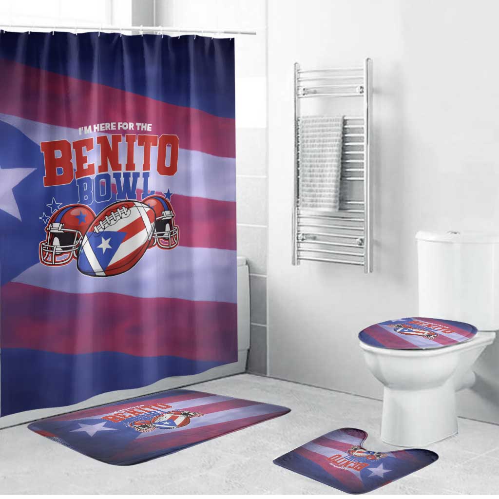 Benito Bowl Fan Gear Bathroom Set with Puerto Rican Flag Football Graphic