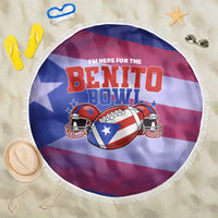 Benito Bowl Fan Gear Beach Blanket with Puerto Rican Flag Football Graphic