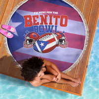 Benito Bowl Fan Gear Beach Blanket with Puerto Rican Flag Football Graphic