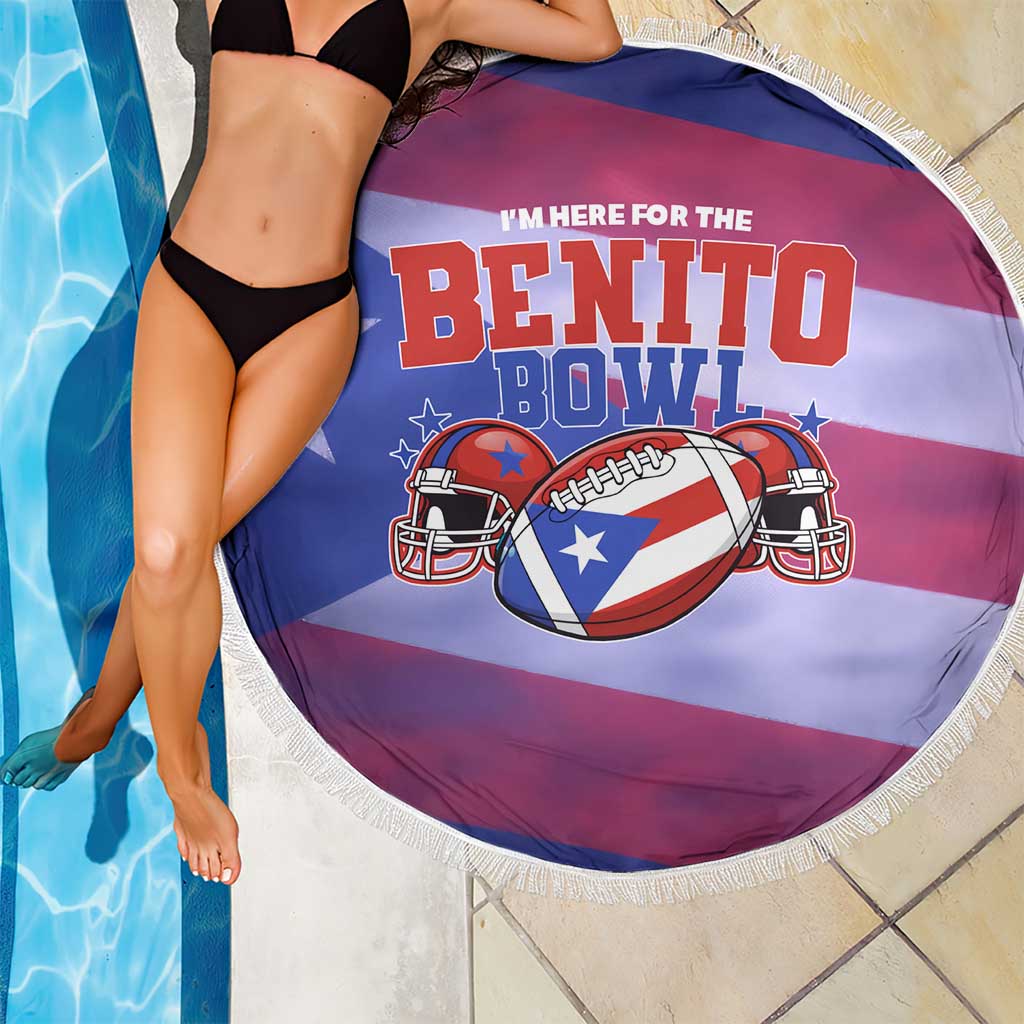 Benito Bowl Fan Gear Beach Blanket with Puerto Rican Flag Football Graphic