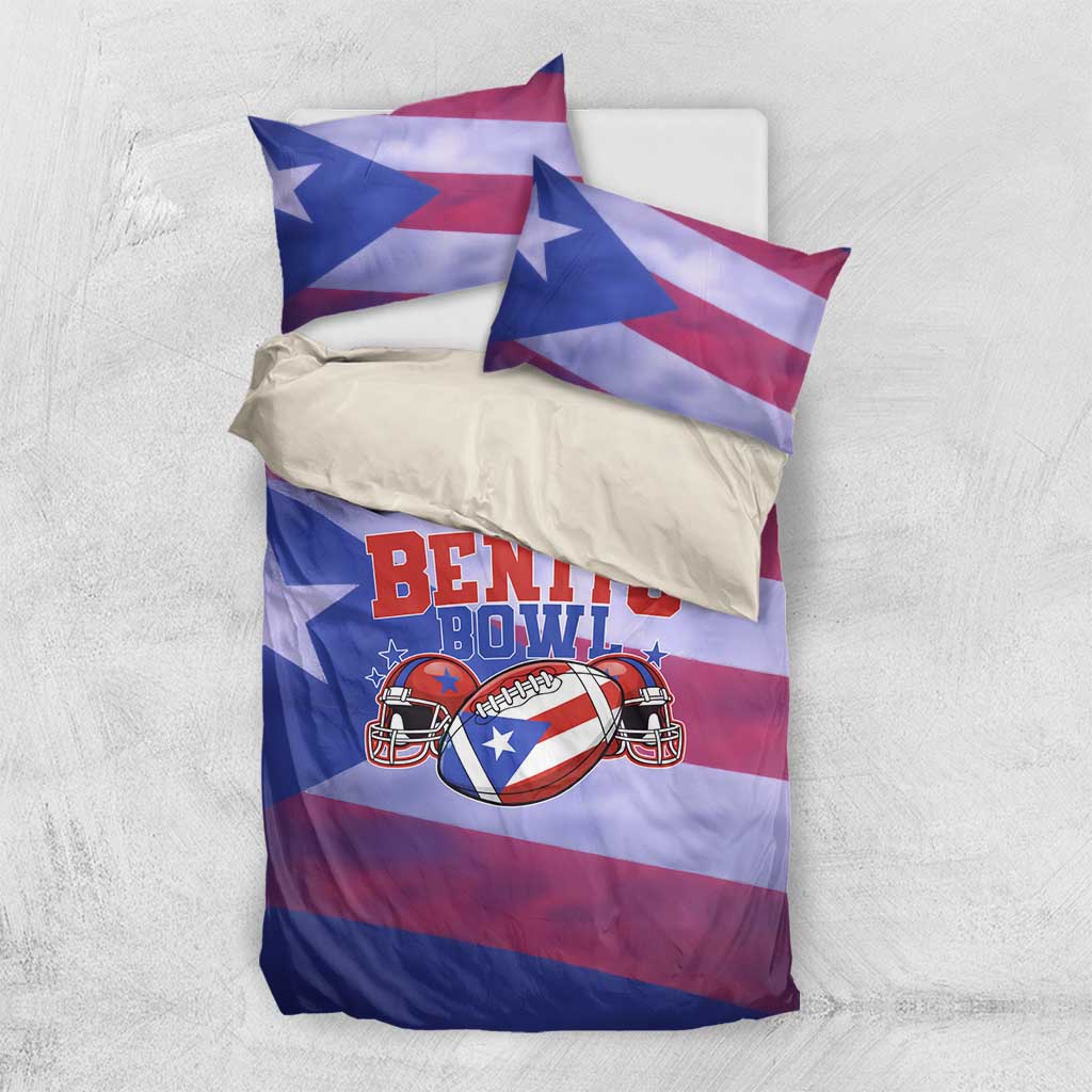 Benito Bowl Fan Gear Bedding Set with Puerto Rican Flag Football Graphic