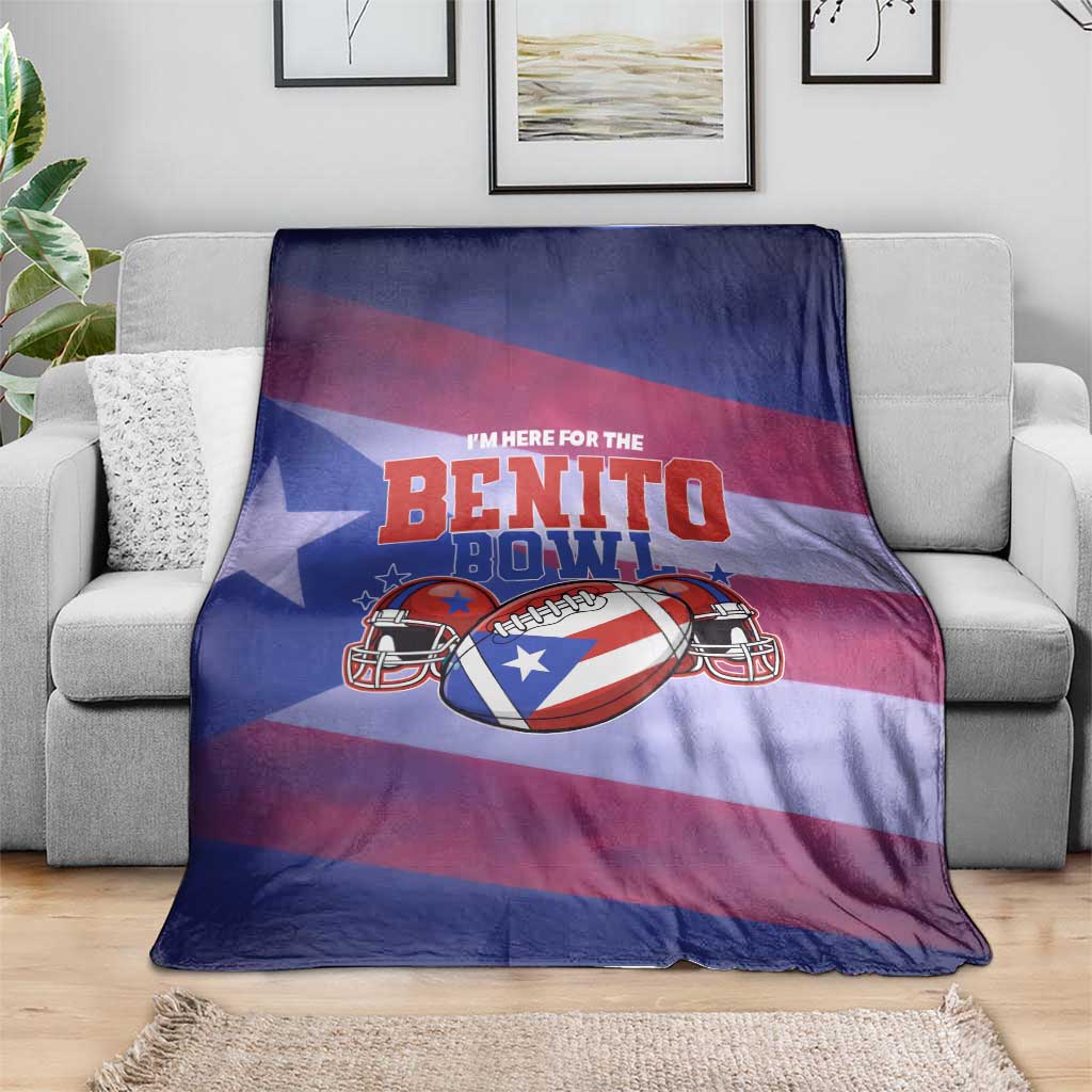 Benito Bowl Fan Gear Blanket with Puerto Rican Flag Football Graphic