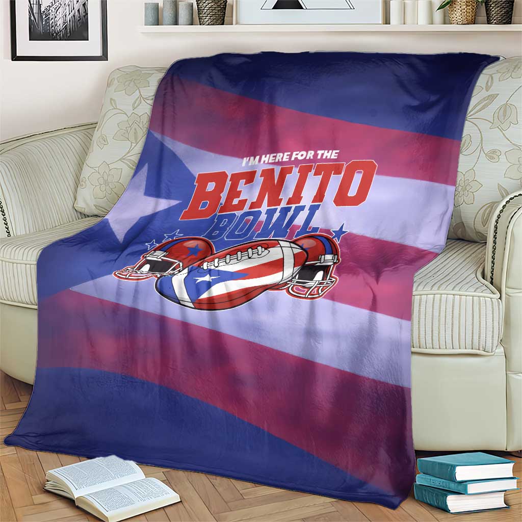 Benito Bowl Fan Gear Blanket with Puerto Rican Flag Football Graphic